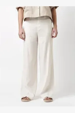 Rosner Culotte Mara_348 aus fließendem Leinen weiß 40L32