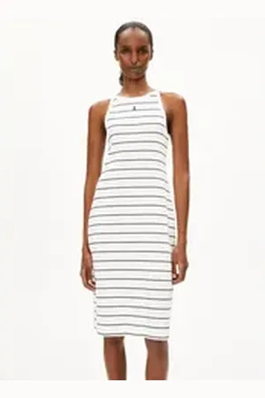Armedangels Jerseykleid SASINAA FINE STRIPES Damen Ripp-Jerseykleid aus Bio-Baumwoll Mix schwarz M/38/40