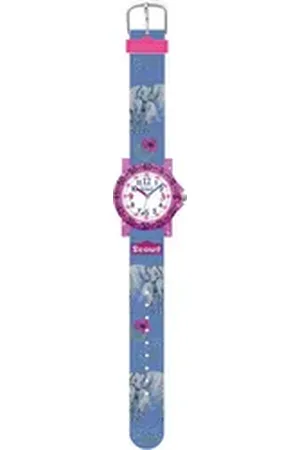 Scout Quarzuhr The It-Collection 280375027, Armbanduhr, Kinderuhr, Lernuhr,Geschenkidee, Schulanfang,Mädchen,Pferd blau