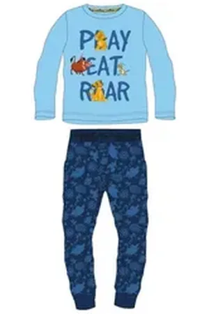 Disney Pyjama Langer Pyjama "Play - Eat - Roar", König der Löwen, Größen 98-128 (Set, 2 tlg) blau 110