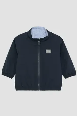 QS by s.Oliver Outdoorjacke Leichte Wendejacke mit Printdetail blau 80