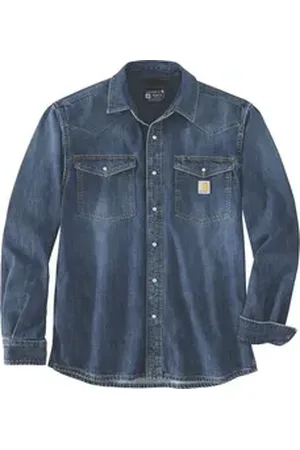 Carhartt Langarmhemd Denim L/S Snap 106429 grau L