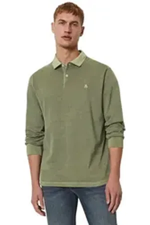 Marc O’ Polo Langarm-Poloshirt aus reiner Bio-Baumwolle grün 3XL