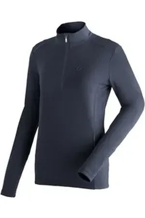 Maier Sports Fleecepullover Jenna Rec Damen Midlayer, elastisches und pflegeleichtes Half-Zip Fleece blau 38