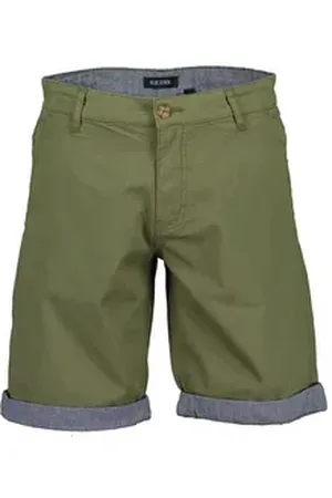 Blue Seven Bermudas Herren Twill Shorts mit Beinaufschlag - Kurze Hose Chambray-Details grün XL