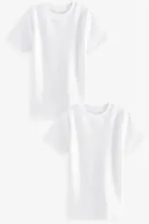 Next Thermounterhemd Kurzärmelige Thermo-T-Shirts im 2er-Pack (2-St) weiß 122-128 (7-8 J.)