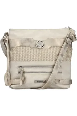 Rieker Umhängetasche, Schultertasche, Damen-Tasche mit praktischem Reißverschluss-Rückfach beige|goldfarben