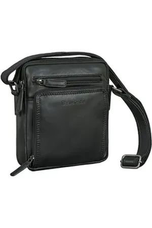 STILORD Schultertasche "Winston" Stylishe Umhängetasche Herren Klein Leder Tablet 9,7 Zoll schwarz
