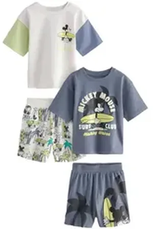 Next Pyjama Kurze Schlafanzüge aus Baumwolle, 3er-Pack (4 tlg) beige 86-92 (1,5-2 J.)