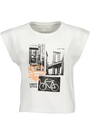 Blue Seven T-Shirt Mädchen T-Shirt Street style weiß (1-tlg) weiß 176