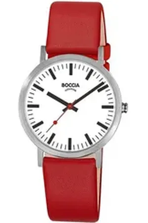 Boccia Titanium Boccia Quarzuhr Unisex-Armbanduhr Quarz Titan/Rot weiß