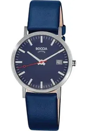 Boccia Titanium Boccia Quarzuhr Armbanduhr Quarz Titan/Navyblau blau