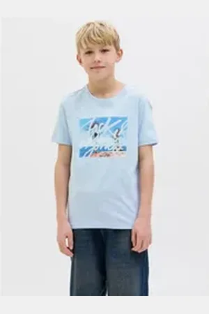 JACK & JONES T-Shirt JJCOLTON PHOTOPRINT TEE SS CREW NE JNR blau 164