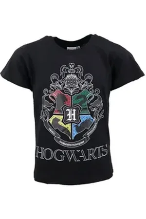 Harry Potter Print-Shirt Hogwarts Kinder T-Shirt kurzarm Shirt Gr. 116 bis 152, 100% Baumwolle schwarz 122