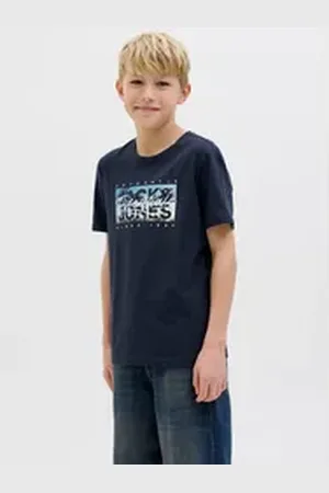 JACK & JONES T-Shirt JJCOLTON PHOTOPRINT TEE SS CREW NE JNR blau 128