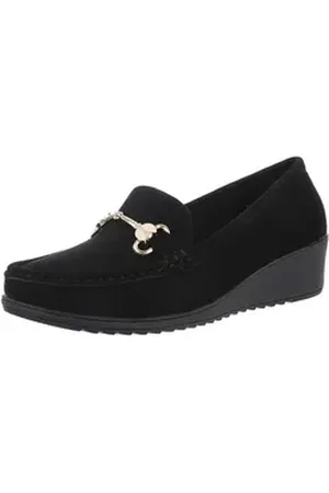 Ital-Design Komfortable Loafers für jeden Anlass – Stil & Qualität Slipper (89319175) Keilabsatz/Wedge Mokassins in Schwarz schwarz 37 EU