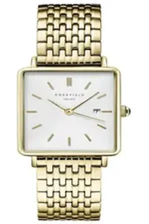 ROSEFIELD Quarzuhr Damenuhr Boxy Gold eckig QWSG-Q09 goldfarben