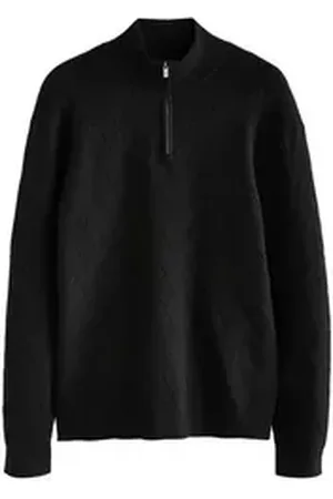 Next Polokragenpullover Langärmeliger Polopullover mit Strukturstrick (1-tlg) schwarz 2XL Reg