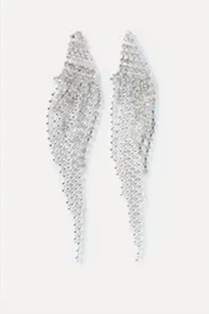 Ulla Popken Armband Ohrstecker Glitzersteinchen grau|silberfarben