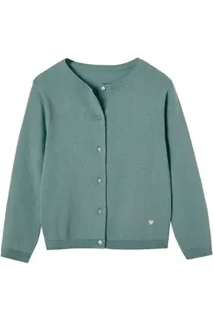 Vertbaudet Strickjacke Mädchen Strickjacke BASICS grün 98/104