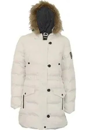 Brave Soul Wintermantel Whitehorse für Damen, mit Kunstpelzkragen rot|weiß M