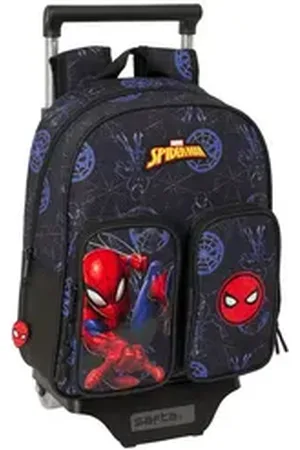 SPIDERMAN Spiderman Rucksack Kinder Rucksack mit Rädern Attack Schwarz 27 x 33 x 10 cm schwarz