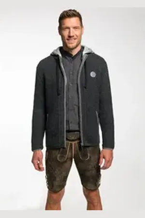 SPIETH & WENSKY Trachtenstrickjacke Echo im unifarbenen Design grau S