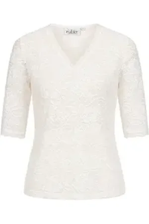 Nübler Dirndlbluse Trachtenbluse kurzarm Frieda in Creme von 50