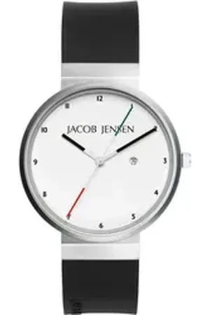Jacob Jensen Titanuhr Herren Armbanduhr TITANIUM 646 weiß D. 35 mm Saphierglas weiß