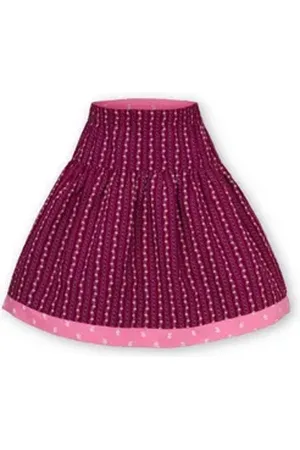 Isar Trachtenkleid Mädchen Rock - VANDA - bordeaux/rosa rosa 98