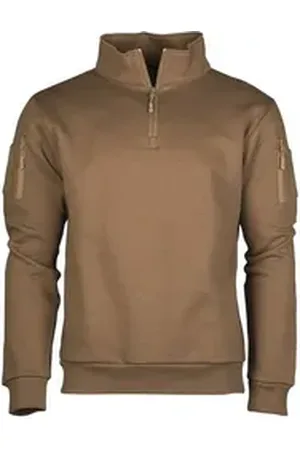 Mil-tec Sturm Handels GmbH Troyer Tactical Sweatshirt mit Zipper, dark coyote L