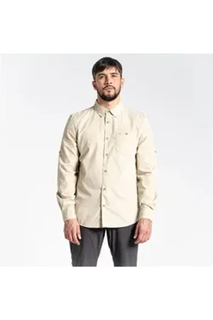 Craghoppers Langarmshirt - Kiwi Ridge LS Shirt Herren Hemd UV Outdoorhemd, beige XL