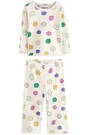 Next Leggings Geripptes Langarm-T-Shirt (1-tlg) beige 98-104 (3-4 J.)