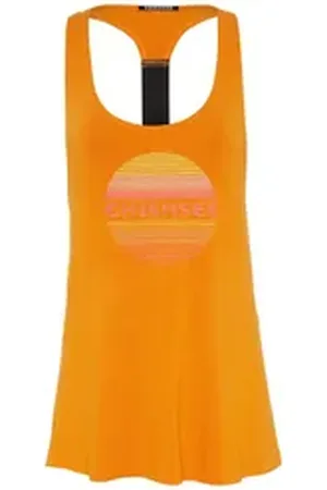 CHIEMSEE Spaghettitop Hängerchen mit Frontprint und Label-Strap hinten 1 orange L