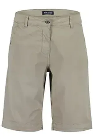 Blue Seven Bermudas Damen Shorts Unifarben - Kurze Hose mit Knopf und Reißverschluss grün 46