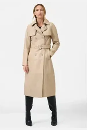RICANO Ledermantel Darcy Ledermantel aus Lamm-Nappa-Leder beige XXL