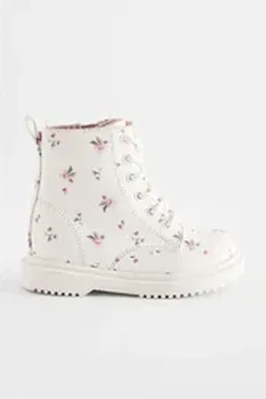 Next Schnürstiefel mit Blumenspitze Schnürstiefelette (1-tlg) weiß 30 EU