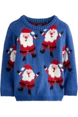 Next Rundhalspullover Weihnachtspullover mit Rundhalsausschnitt (1-tlg) blau 86-92 (1,5-2 J,)