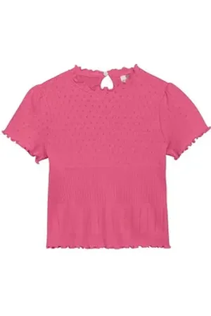 EN FANT Rundhalsshirt ENT-shirt SS Pointelle niedliches Shirt rosa 92