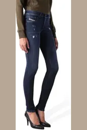 Diesel Jeansjeggings Livier 0668F Damen Jeans Hose Slim Jeggings blau W24