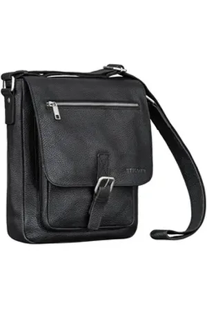 STILORD Schultertasche "Renato" Klassische Ledertasche Herren Umhängetasche Tablet 11 Zoll schwarz