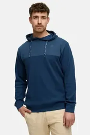 INDICODE Kapuzenpullover INTommaso aus Waffelstrick-Jersey für eine leichte, luftige Textur blau M