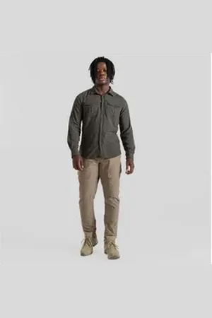 Craghoppers Langarmshirt - NL Eiger LS Shirt Herren Hemd UV Outdoorhemd, dunkelgrün