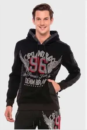 Cipo & Baxx Kapuzenpullover Sweatshirt schwarz L
