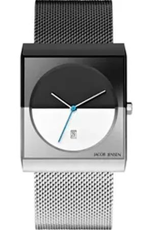 Jacob Jensen Quarzuhr Herren Armbanduhr CLASSIC 515 schwarz / silber B. 32 mm silberfarben