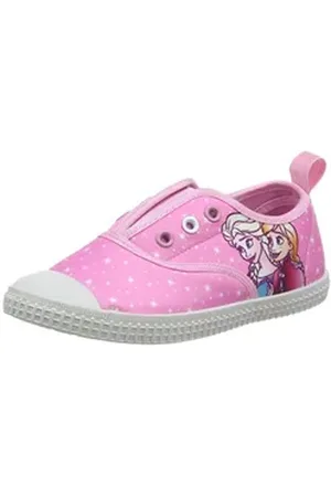 Disney Frozen FROZEN Anna + Elsa Mädchenschuhe Strassenschuhe Kinder Sneaker Ballerinas Ohne Schnürsenkel rosa 24 EU