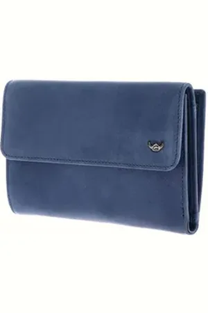 Golden head Geldbörse Ladies Purse Wallet, aus echtem Rindsleder blau