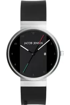 Jacob Jensen Titanuhr Herren Armbanduhr TITANIUM 645 schwarz D.35mm Saphierglas schwarz