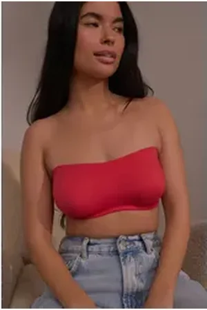 Next Bandeau-BH Unwattierter, trägerloser Minimizer-BH, DD+ (1-tlg) rot 65