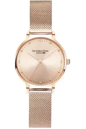VICTORIA HYDE Quarzuhr Metropolitan Crystal Damen Basic Mesh-Armband, (1-tlg., Kein Set) rosa
